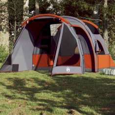 vidaXL Cort de camping tunel pentru 4 persoane, gri, impermeabil
