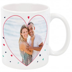 Cana personalizata cu o poza, model Love, ceramica alba, 325 ml foto