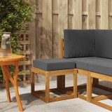 vidaXL Bancă de taburet cu pernă Natural și Antracit 43 x 43 x 37 cm 900660