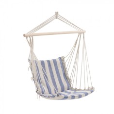 Hamac tip scaun pentru o persoana, Alb-albastru , 120 Kg