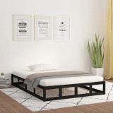 Cadru de pat King Size 5FT, negru, 150x200 cm, lemn masiv, vidaXL