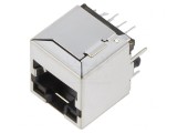 Soclu RJ45 cu LED, 8 Pini, Ecranat, 8p8c THT