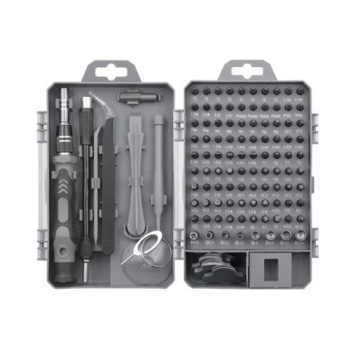 Set capete surubelnita de precizie Aleekit pentru electronice, de 115 biti cu extensie elastica foto