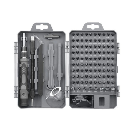 Set capete surubelnita de precizie Aleekit pentru electronice, de 115 biti cu extensie elastica