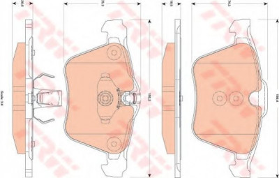 Set placute frana,frana disc JAGUAR XF SPORTBRAKE (CC9) (2012 - 2014) TRW GDB1835 foto