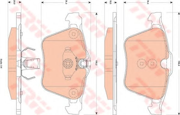 Set placute frana,frana disc JAGUAR XF SPORTBRAKE (CC9) (2012 - 2014) TRW GDB1835