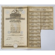 BANCA NEGUSTOREASCA A ROMANIEI , 10 ACTIUNI LA PURTATOR IN VALOARE DE CINCI MII LEI , 1925