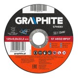 Disc de taiere pentru metal Graphite 125 x 0,8 x 22,2 mm, viteza mare