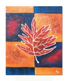 Cumpara ieftin Tablou Abstract Pictat Manual, Frunza Artar, 60x50cm, Ulei pe Panza, Relief 3D, Semnat Tony, Livrare Gratuita