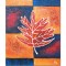 Tablou abstract pictat manual, Frunza de artar, 60x50cm ulei panza in relief efect 3D