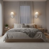 Aplica LED Decorativa MANO, 15x30cm, 1xG9, Sticla si Resina, Alb