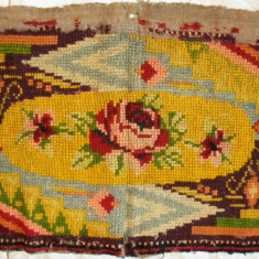 Carpeta populara traditionala mare, cusuta manual, motiv popular vechime 100 ani