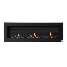 HOMCOM Șemineu de Perete cu Bioetanol și 3 Rezervoare de 1 L, 120x15x40 cm, Negru | Aosom Romania