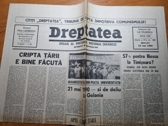 dreptatea 23 mai 1990-ion ratiu despre frauda electorala,abuzurile electorale