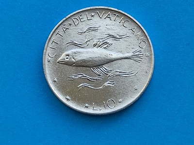 10 Lire 1972 Vatican-AUNC-in realitate arata bine! foto