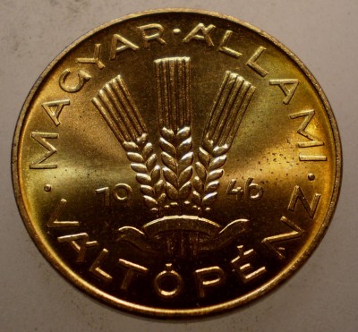 C.120 UNGARIA 20 FILLER 1946 PROOF RESTRIKE foto
