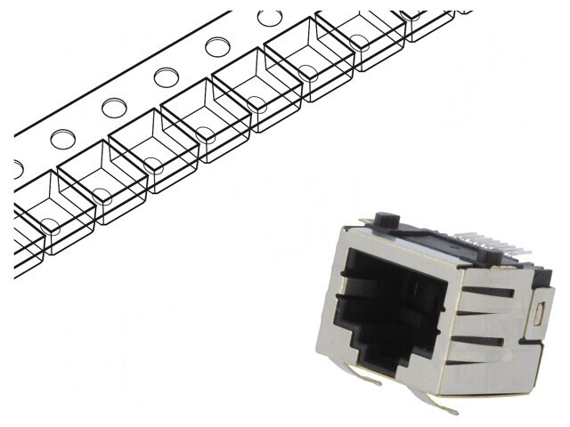 Soclu RJ45 Cat 5 8p8c SMT Orizontal