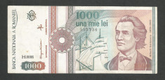 ROMANIA 1000 1.000 LEI 1991 [3] XF ++ , serie cu punct foto