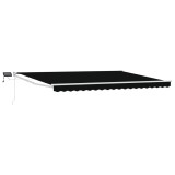 VidaXL Marchiză Retractabilă Manuală Exterior cu LED-uri Negru 4x3m