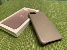 Husa originala pentru iphone 8 sau 7 culoare gri din piele foto