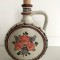 Butelca, plosca ceramica pictata manual motiv floral, flori,