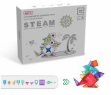 Cumpara ieftin Set de constructie magnetic, 120 piese, Magnetic Tiles, multicolore de forme geometrice diferite, 2D, 3D