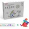 Set de constructie magnetic, 120 piese, Magnetic Tiles, multicolore de forme geometrice diferite, 2D, 3D