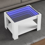 Cumpara ieftin Măsuță de cafea cu LED, alb, 73x53x45 cm, lemn prelucrat