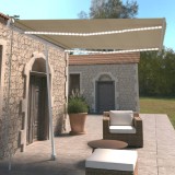 VidaXL Copertină retractabilă manual cu LED, crem, 300x250 cm