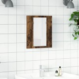 vidaXL Dulap cu oglindă de baie LED, stejar fumuriu, 40x12x45 cm, lemn