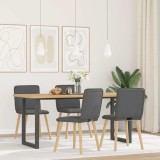 Scaune de bucătărie pivotante, 4 buc., gri &icirc;nchis, textil