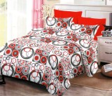 Cumpara ieftin Lenjerie de pat matrimonial cu husa elastic pat si fata perna dreptunghiulara, Laguna, bumbac mercerizat, multicolor