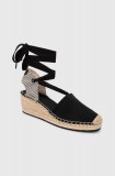 Gant espadrile Luliza culoarea negru, toc pana, 28568593.G00