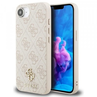 Husa MagSafe pentru Apple iPhone 16e, Guess, 4G Classic, Roz foto