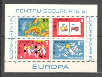 Romania.1975 Conferinta ptr. securitate si cooperare-Bl. YR.596 foto