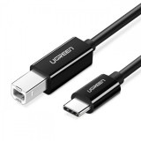 Cablu Imprimanta UGREEN US241, USB-C - USB-B, 2m, Negru