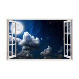 Autocolant decorativ, Fereastra, Planete, Multicolor, 83 cm, 136ST