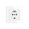Priza simpla cu impamantare, patrata, alb, 82 x 81 mm