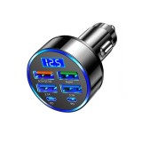 Alim USB A x4+tip C x2+voltmetru auto 12-24V 100W