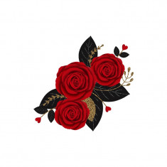 Sticker decorativ Trandafir, Rosu, 52 cm, 3441ST