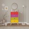 Comoda Adore Rainbow, 4 sertare, Multicolor/Sonoma, 60 x 104 x 45 cm