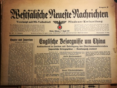 Ziar German, 25 August 1937, provincia Westfalia Minden foto