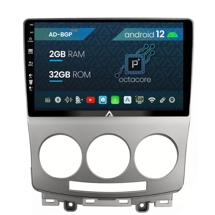 Navigatie Mazda 5 (2005-2010), Android 12, P-Octacore 2GB RAM + 32GB ROM, 9 Inch - AD-BGP9002+AD-BGRKIT324