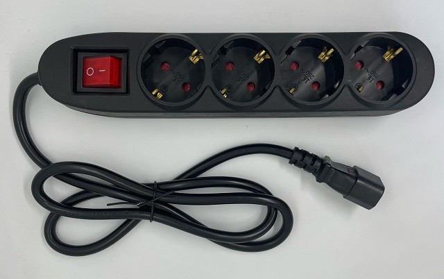 Adapt alim PC-4xSchuko t-m 1m+intr.