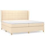 Cumpara ieftin Pat box spring cu saltea, crem, 200x200 cm, textil