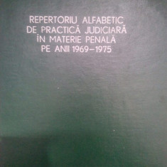 Vasile Papadopol - Repertoriu alfabetic de practica judiciara in materie penala pe anii 1969-1975