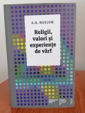 A. H. Maslow, Religii, valori și experiențe de v&acirc;rf