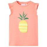 Tricou pentru copii, corai neon, 140 GartenMobel Dekor, vidaXL