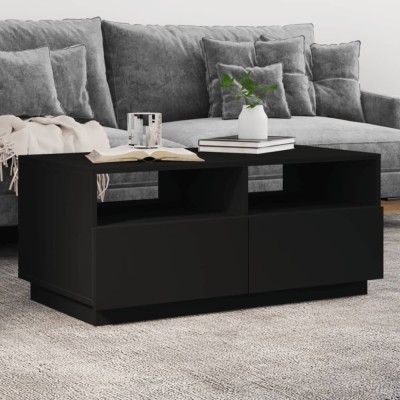 Gossi masuta de cafea cu lumini led, negru, 90x49x40 cm foto