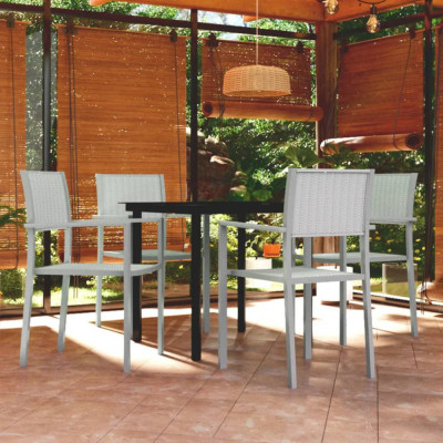vidaXL Set de mobilier de grădină, 5 piese, alb foto